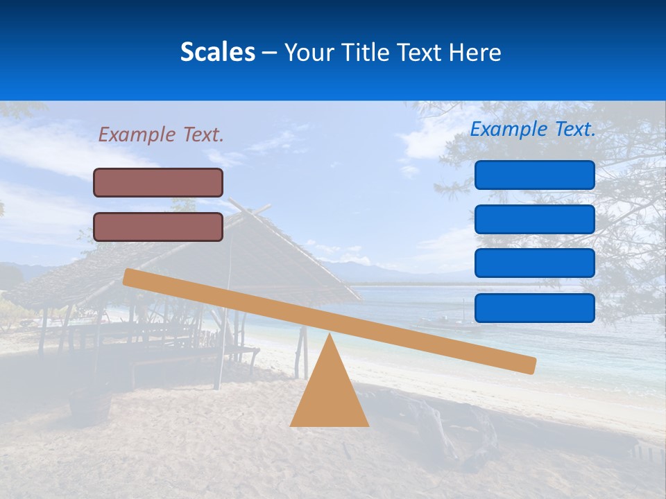 A Beach With A Hut And A Boat In The Water PowerPoint Template