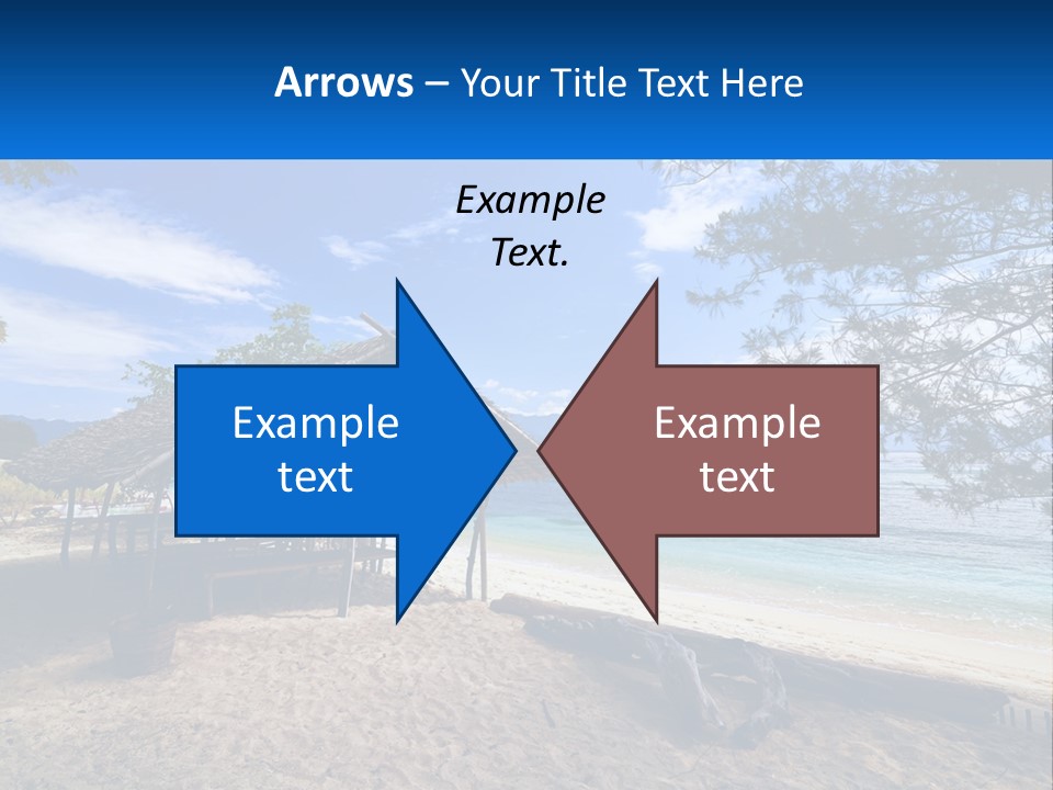 A Beach With A Hut And A Boat In The Water PowerPoint Template