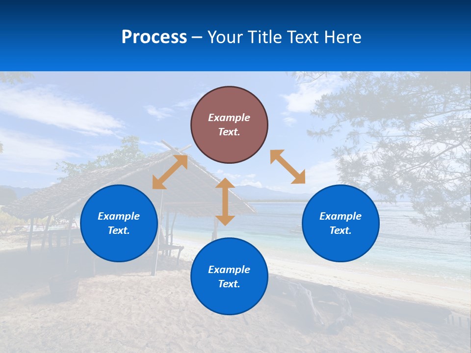 A Beach With A Hut And A Boat In The Water PowerPoint Template