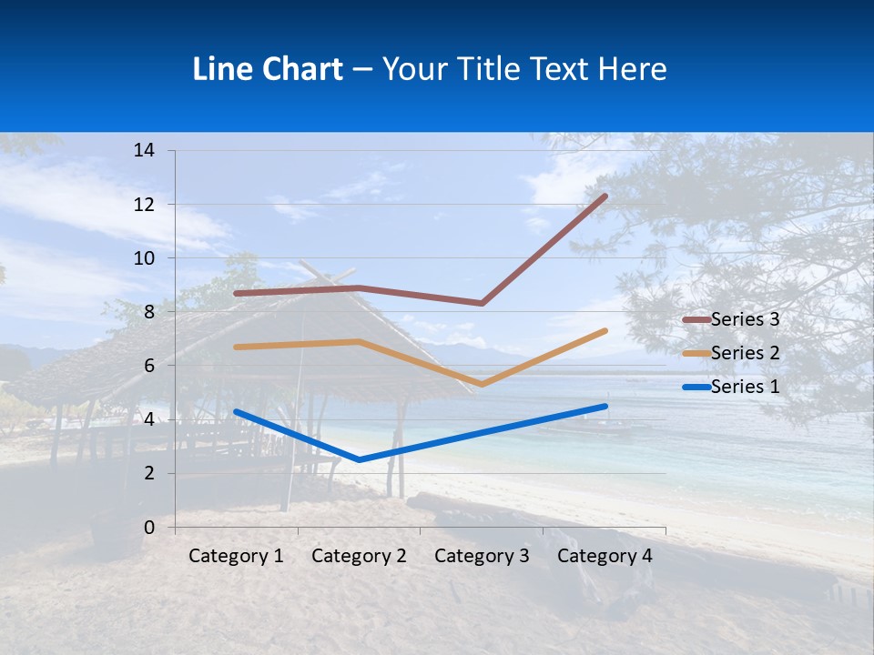 A Beach With A Hut And A Boat In The Water PowerPoint Template
