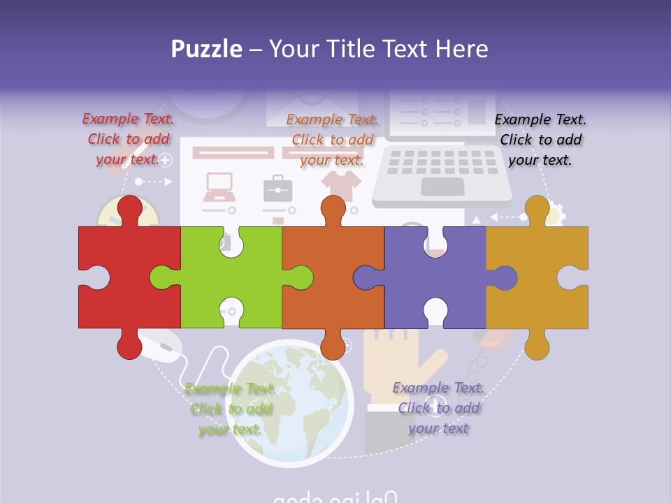 A Person Pointing At A Computer Screen With Icons Surrounding It PowerPoint Template
