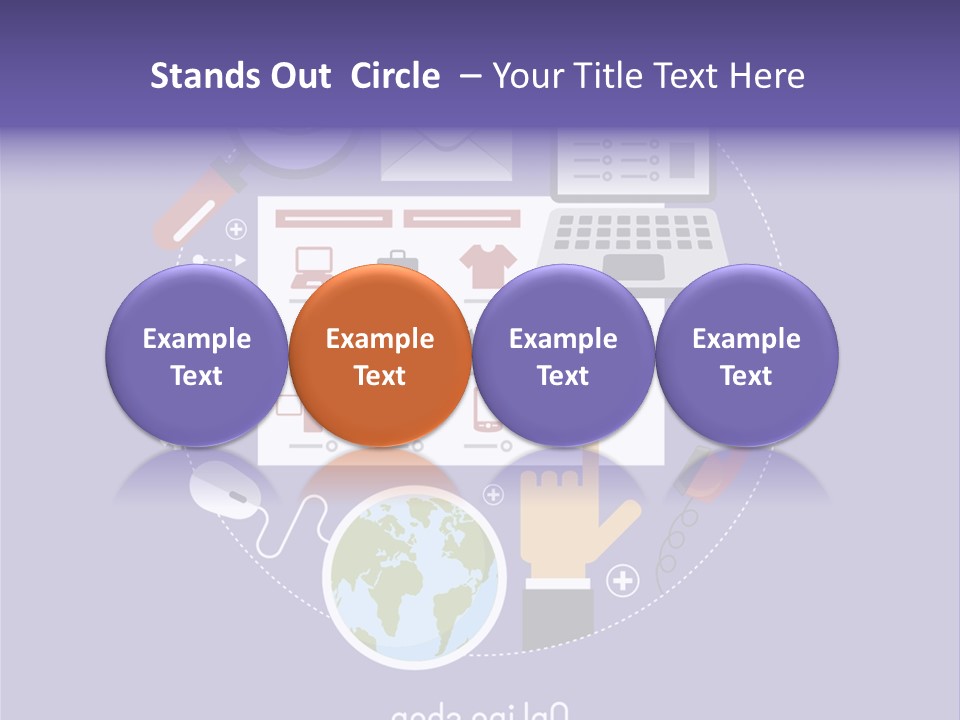 A Person Pointing At A Computer Screen With Icons Surrounding It PowerPoint Template