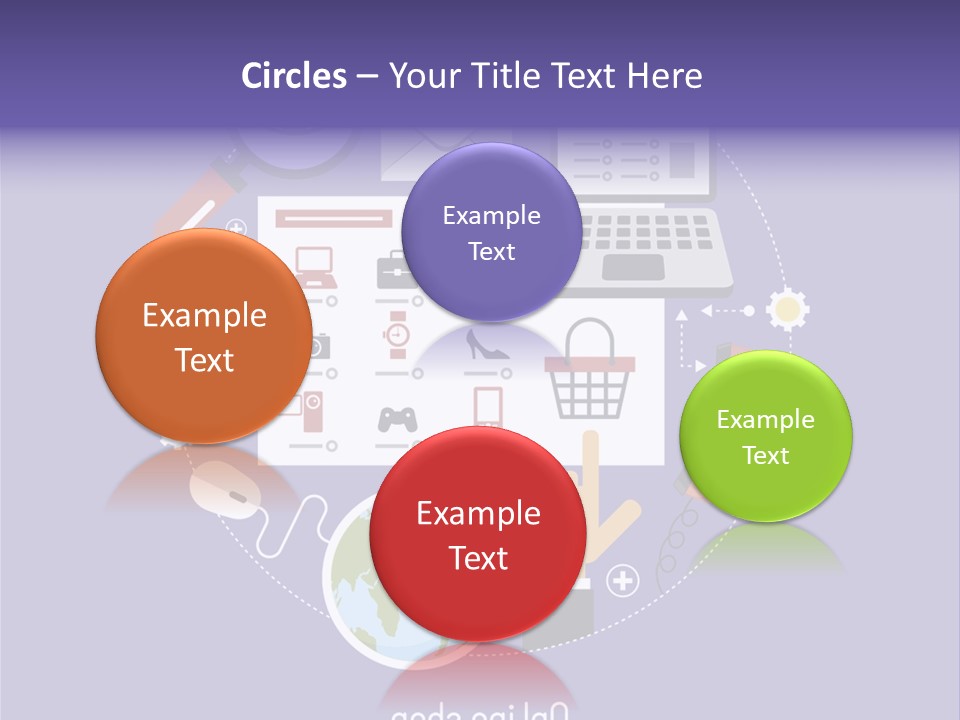 A Person Pointing At A Computer Screen With Icons Surrounding It PowerPoint Template