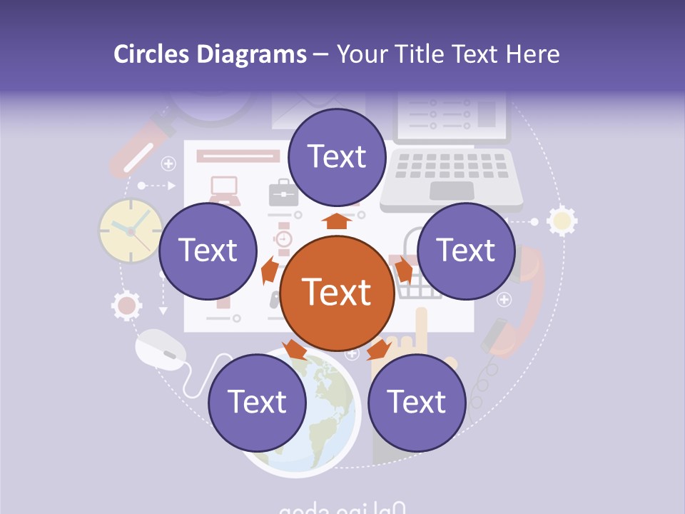 A Person Pointing At A Computer Screen With Icons Surrounding It PowerPoint Template