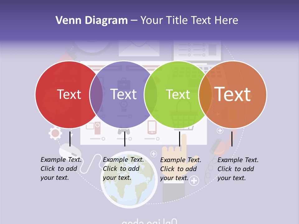 A Person Pointing At A Computer Screen With Icons Surrounding It PowerPoint Template
