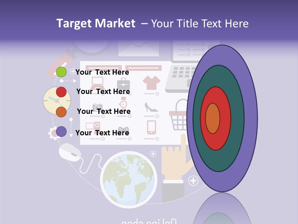 A Person Pointing At A Computer Screen With Icons Surrounding It PowerPoint Template