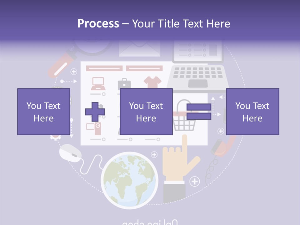 A Person Pointing At A Computer Screen With Icons Surrounding It PowerPoint Template