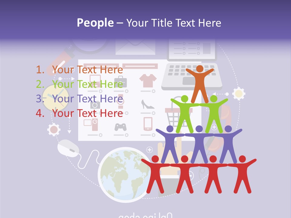 A Person Pointing At A Computer Screen With Icons Surrounding It PowerPoint Template