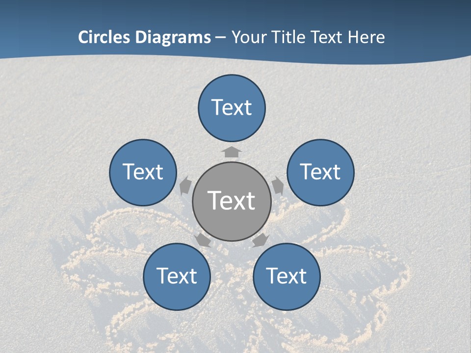 A Picture Of A Flower Drawn In The Sand On A Beach PowerPoint Template