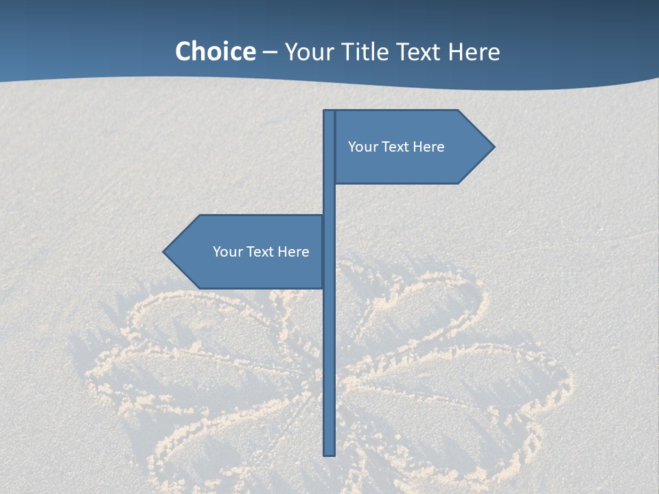A Picture Of A Flower Drawn In The Sand On A Beach PowerPoint Template