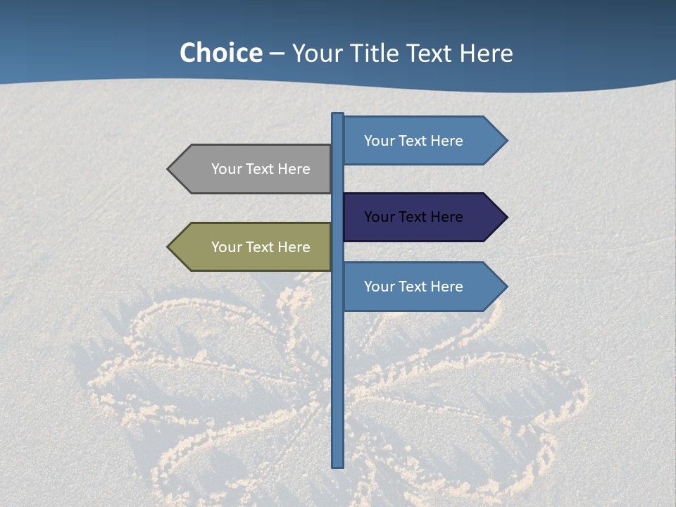 A Picture Of A Flower Drawn In The Sand On A Beach PowerPoint Template