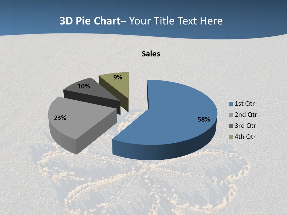 A Picture Of A Flower Drawn In The Sand On A Beach PowerPoint Template