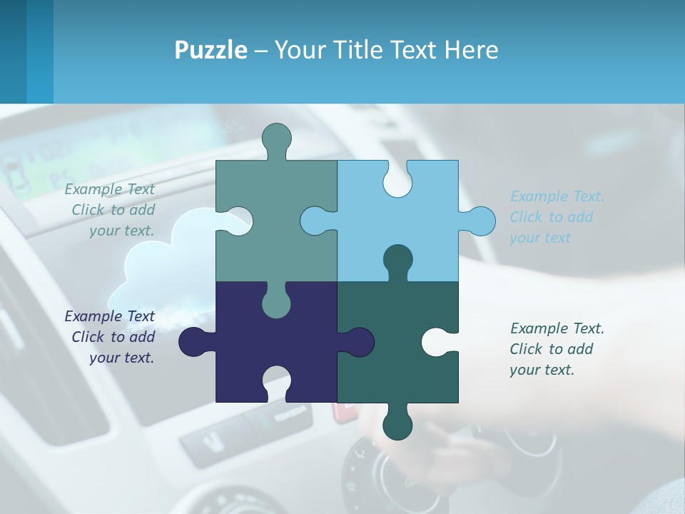 A Person Pressing A Button On A Touch Screen In A Car PowerPoint Template
