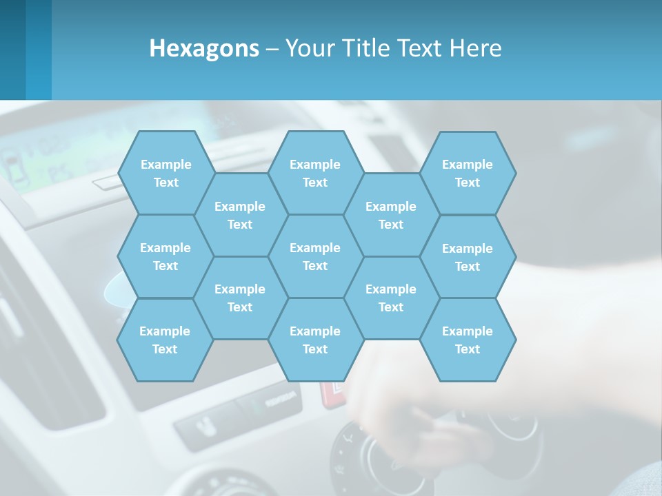 A Person Pressing A Button On A Touch Screen In A Car PowerPoint Template