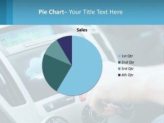 A Person Pressing A Button On A Touch Screen In A Car PowerPoint Template