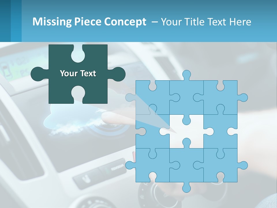 A Person Pressing A Button On A Touch Screen In A Car PowerPoint Template