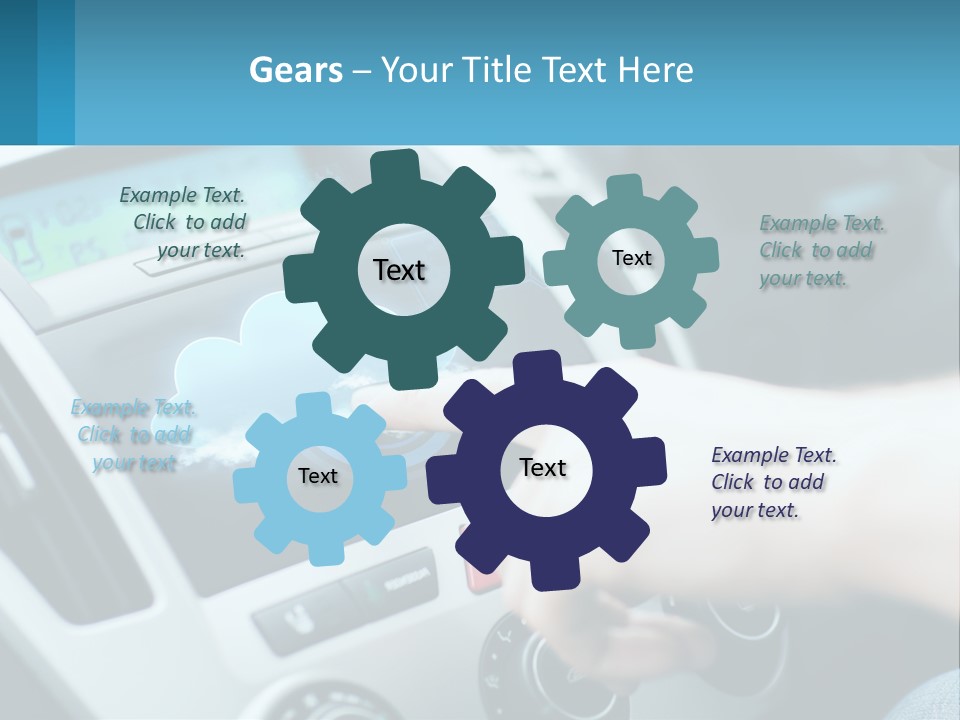 A Person Pressing A Button On A Touch Screen In A Car PowerPoint Template