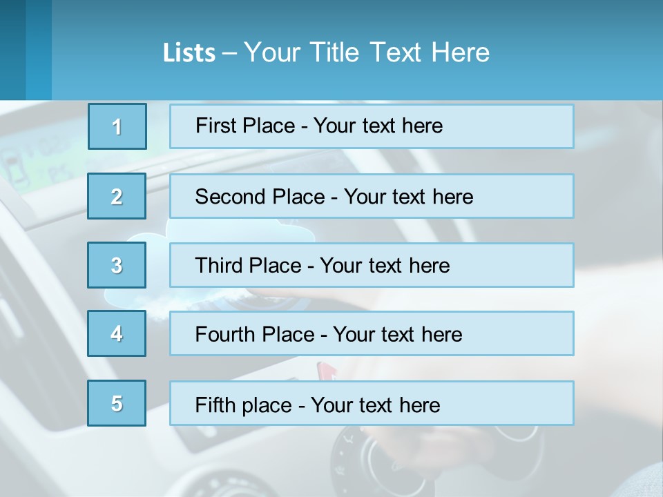 A Person Pressing A Button On A Touch Screen In A Car PowerPoint Template