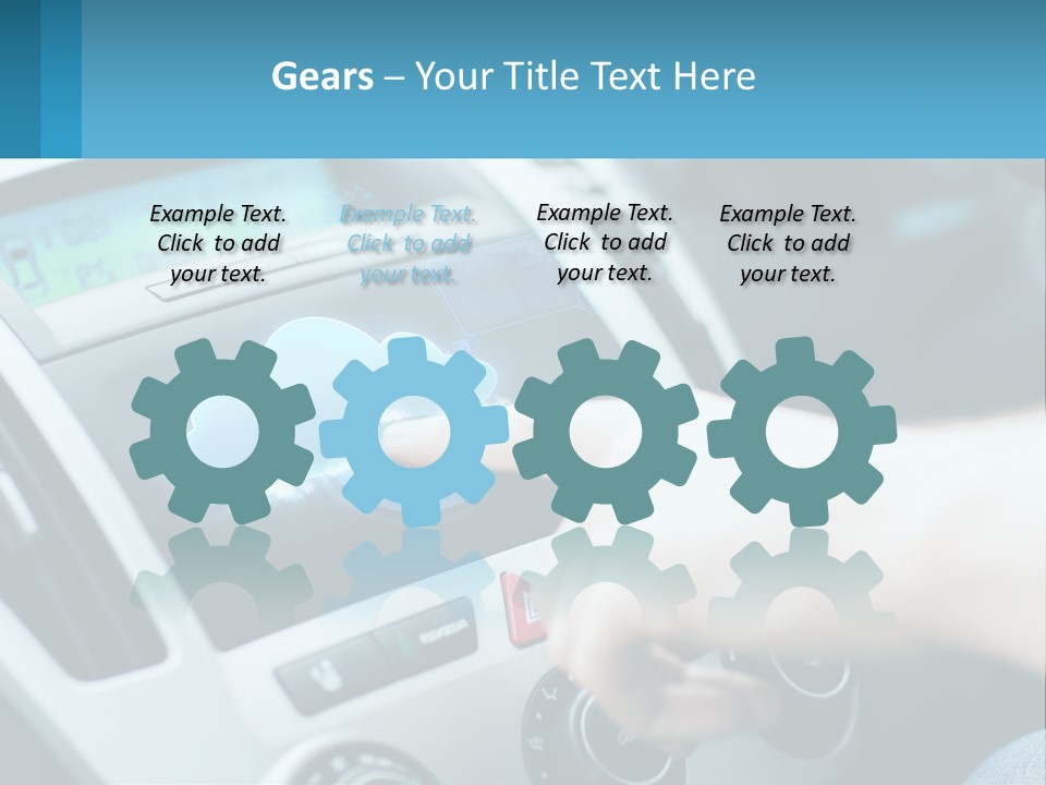 A Person Pressing A Button On A Touch Screen In A Car PowerPoint Template