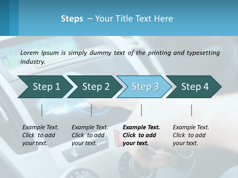 A Person Pressing A Button On A Touch Screen In A Car PowerPoint Template