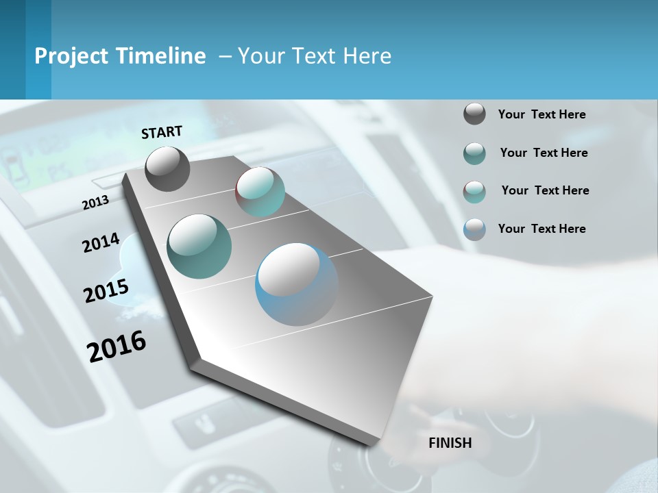A Person Pressing A Button On A Touch Screen In A Car PowerPoint Template