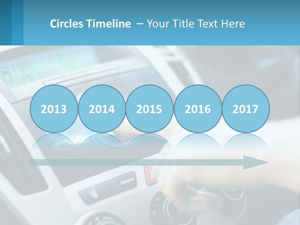 A Person Pressing A Button On A Touch Screen In A Car PowerPoint Template