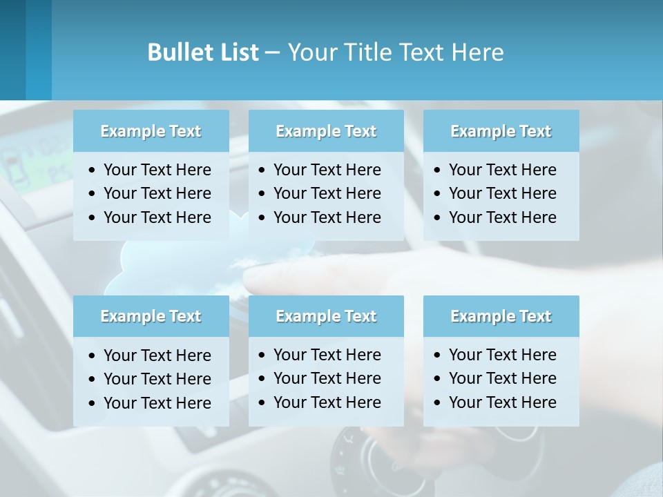 A Person Pressing A Button On A Touch Screen In A Car PowerPoint Template