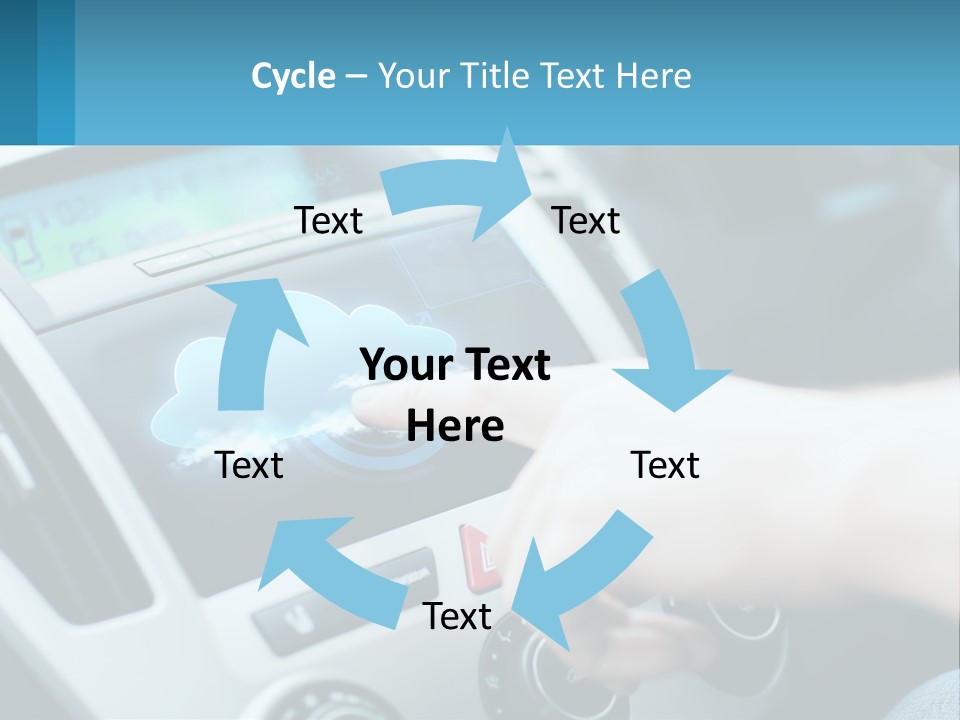 A Person Pressing A Button On A Touch Screen In A Car PowerPoint Template