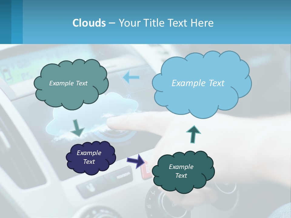 A Person Pressing A Button On A Touch Screen In A Car PowerPoint Template