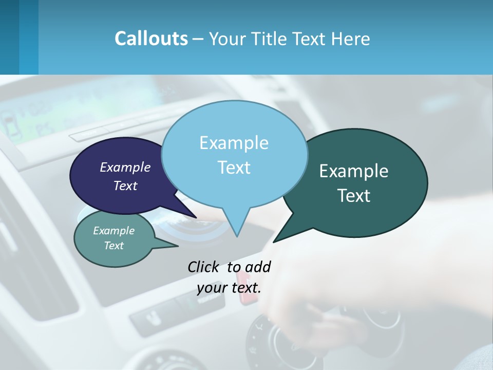 A Person Pressing A Button On A Touch Screen In A Car PowerPoint Template
