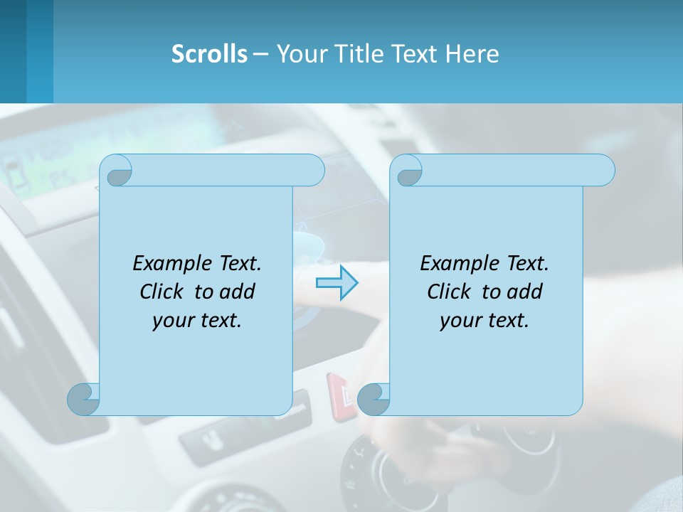 A Person Pressing A Button On A Touch Screen In A Car PowerPoint Template