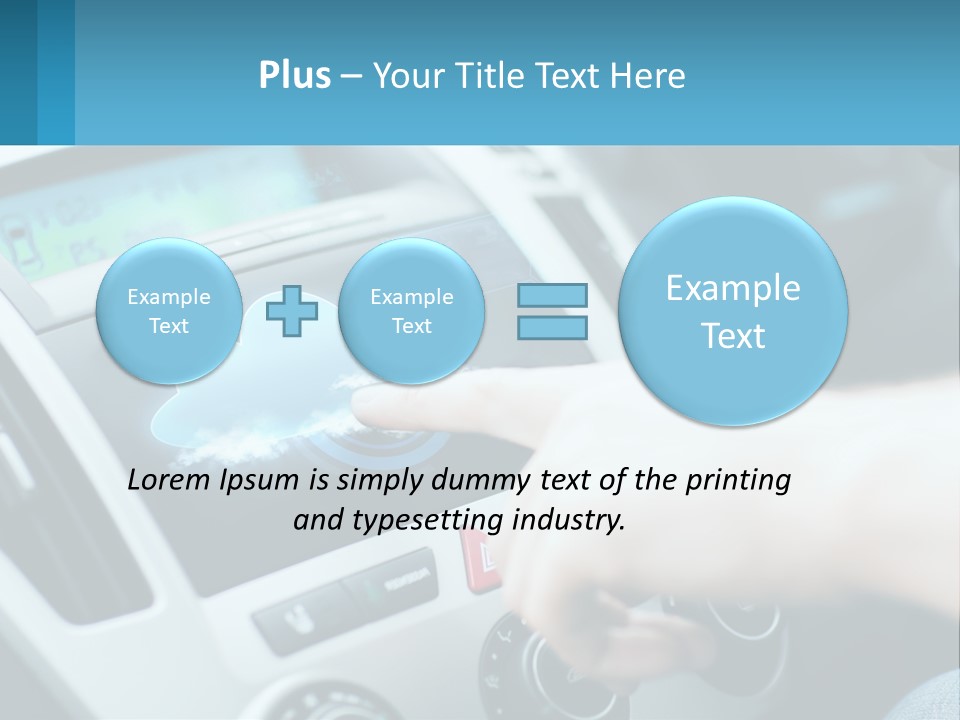 A Person Pressing A Button On A Touch Screen In A Car PowerPoint Template