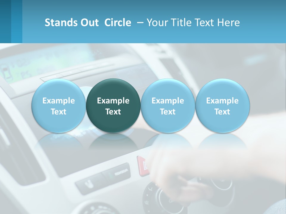 A Person Pressing A Button On A Touch Screen In A Car PowerPoint Template