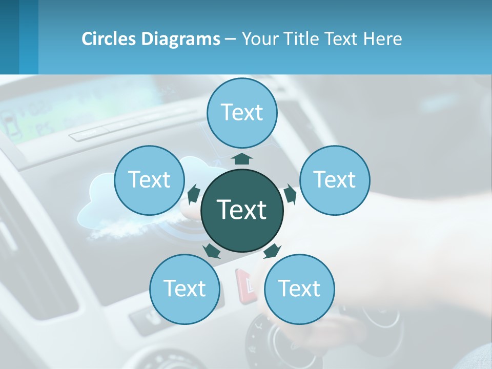 A Person Pressing A Button On A Touch Screen In A Car PowerPoint Template