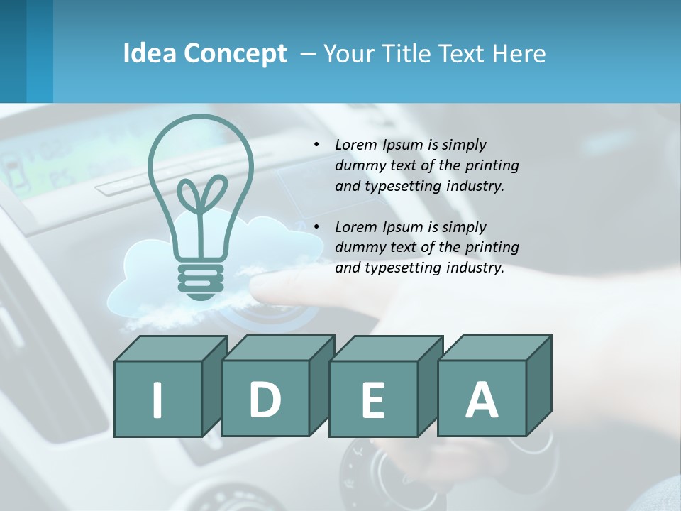 A Person Pressing A Button On A Touch Screen In A Car PowerPoint Template