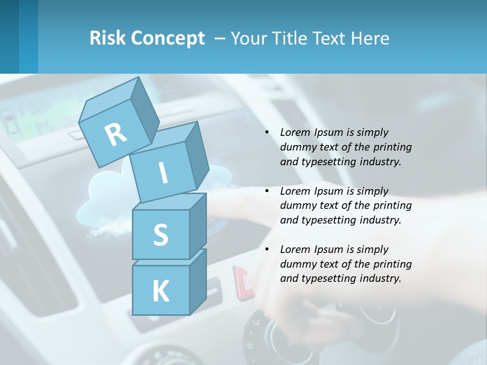 A Person Pressing A Button On A Touch Screen In A Car PowerPoint Template