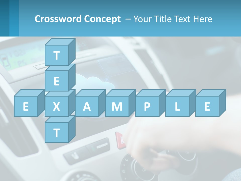 A Person Pressing A Button On A Touch Screen In A Car PowerPoint Template