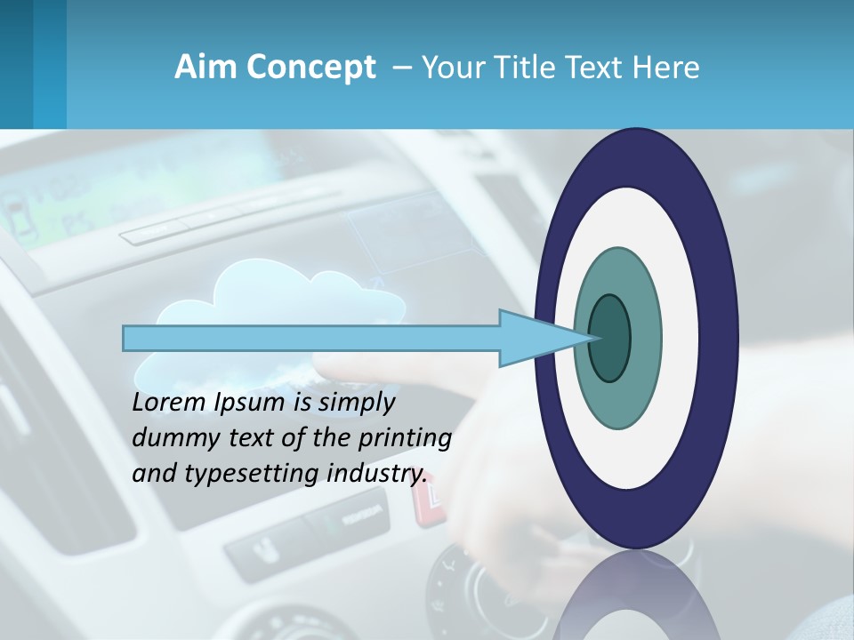 A Person Pressing A Button On A Touch Screen In A Car PowerPoint Template