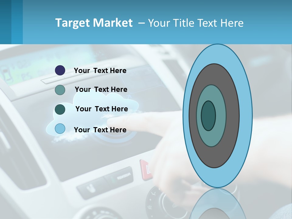 A Person Pressing A Button On A Touch Screen In A Car PowerPoint Template