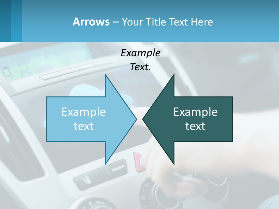 A Person Pressing A Button On A Touch Screen In A Car PowerPoint Template