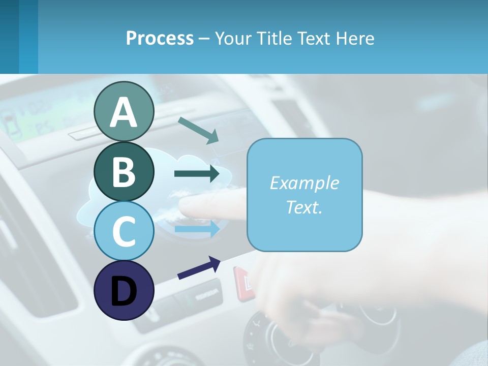 A Person Pressing A Button On A Touch Screen In A Car PowerPoint Template