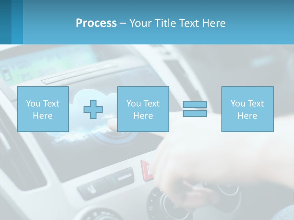 A Person Pressing A Button On A Touch Screen In A Car PowerPoint Template