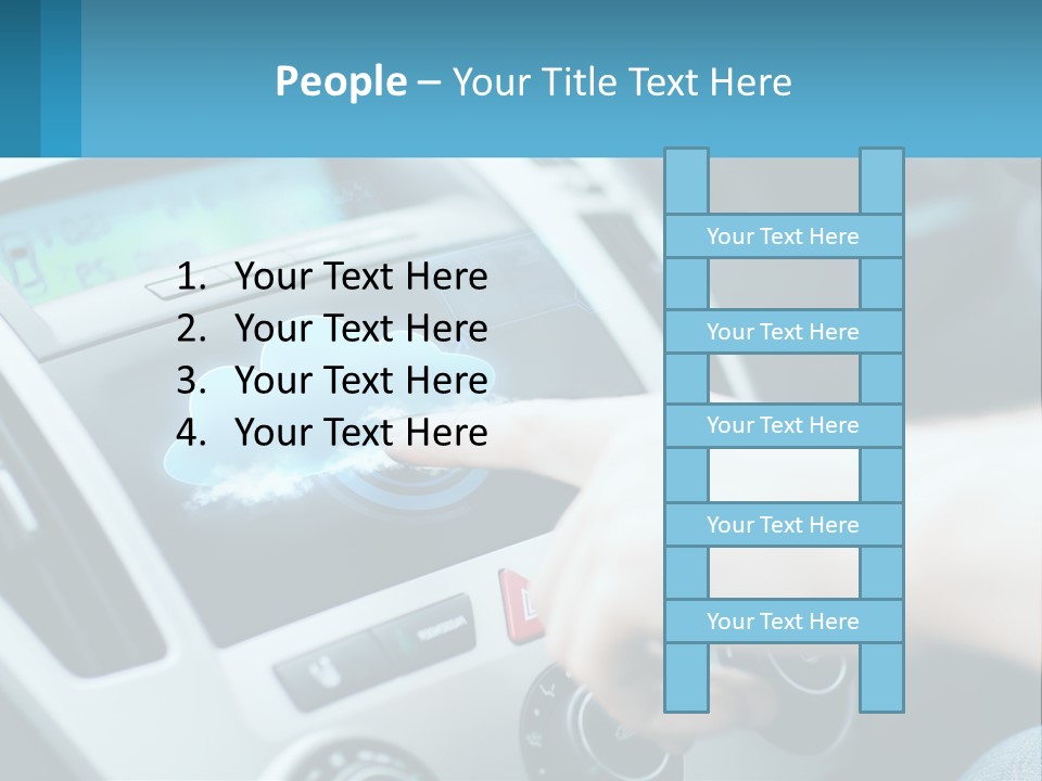 A Person Pressing A Button On A Touch Screen In A Car PowerPoint Template