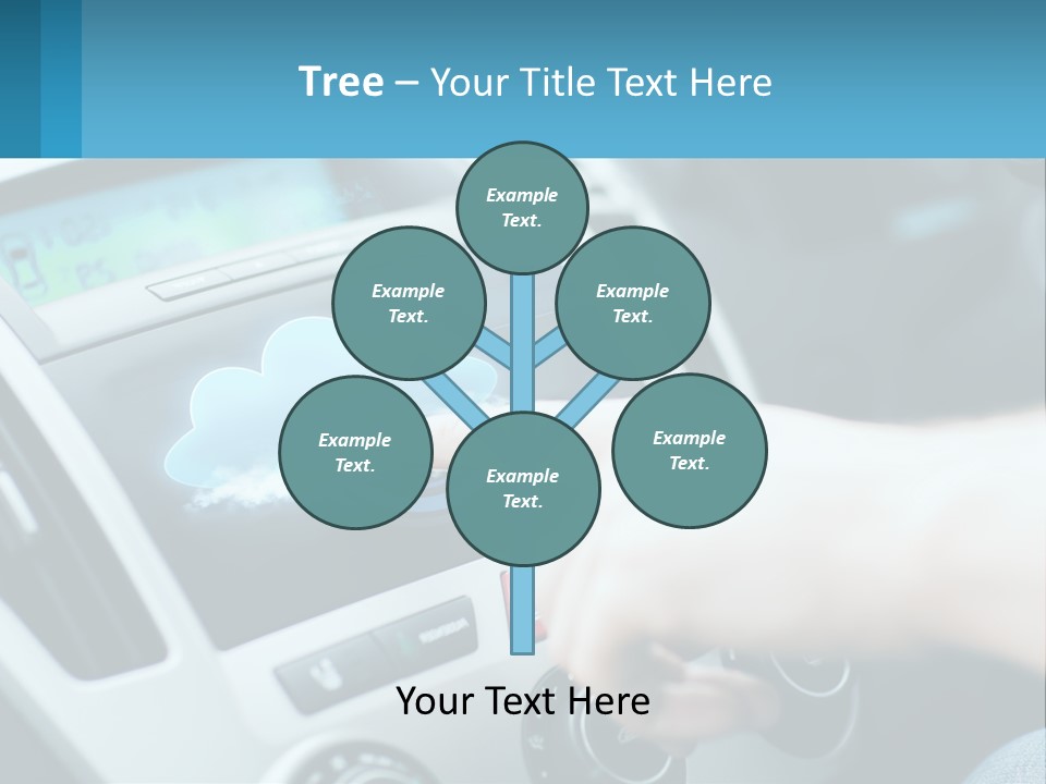 A Person Pressing A Button On A Touch Screen In A Car PowerPoint Template
