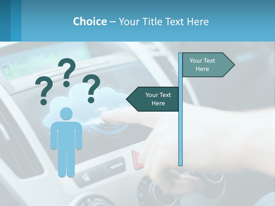 A Person Pressing A Button On A Touch Screen In A Car PowerPoint Template