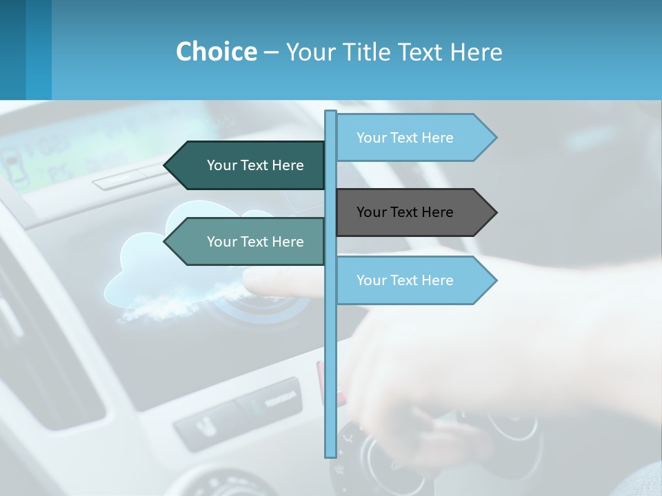 A Person Pressing A Button On A Touch Screen In A Car PowerPoint Template