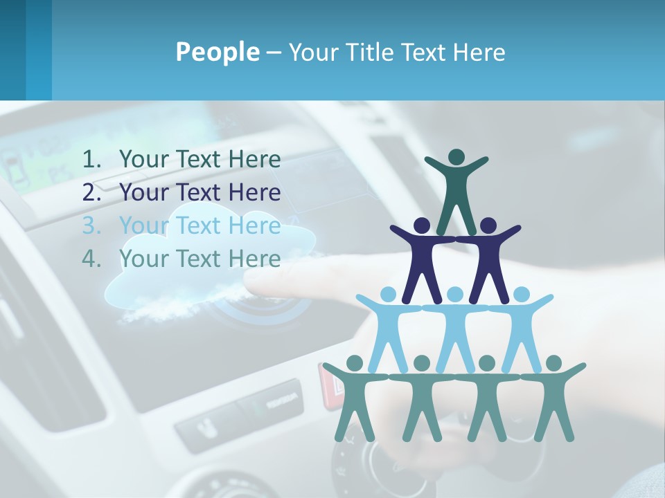 A Person Pressing A Button On A Touch Screen In A Car PowerPoint Template