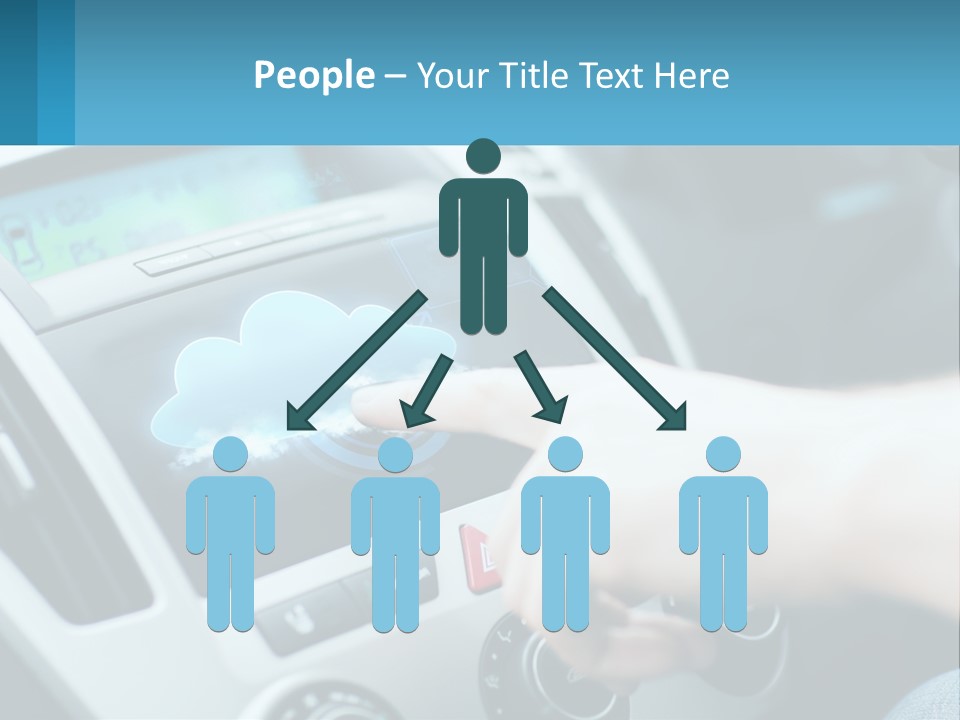A Person Pressing A Button On A Touch Screen In A Car PowerPoint Template