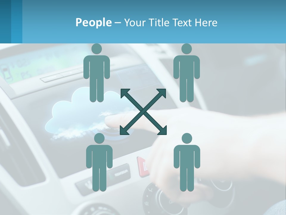 A Person Pressing A Button On A Touch Screen In A Car PowerPoint Template