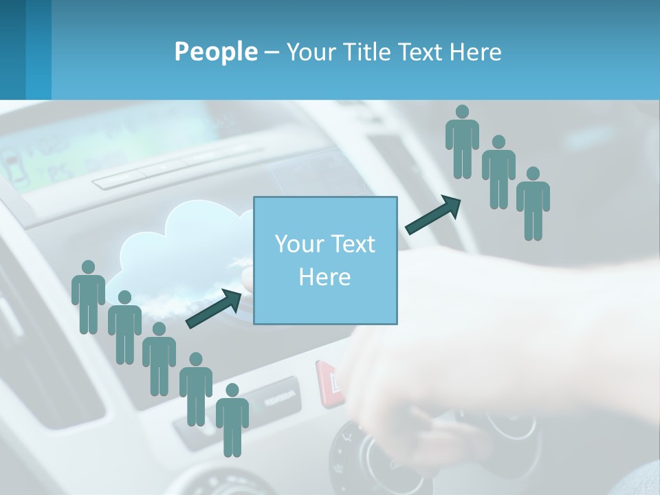 A Person Pressing A Button On A Touch Screen In A Car PowerPoint Template